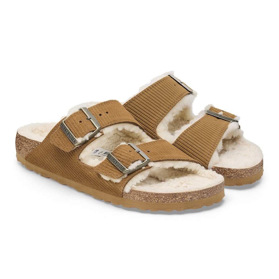 Arizona Shearling Suede Leather/Fur - Corduroy Cork Brown