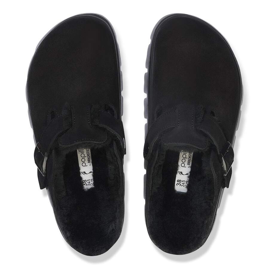 Boston PAP Chunky Shearling Suede Leather - Black