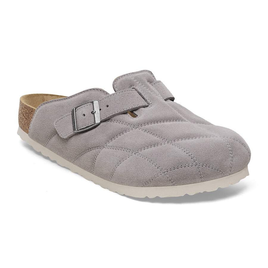Boston Quilted Suede Leather - Stone Coin