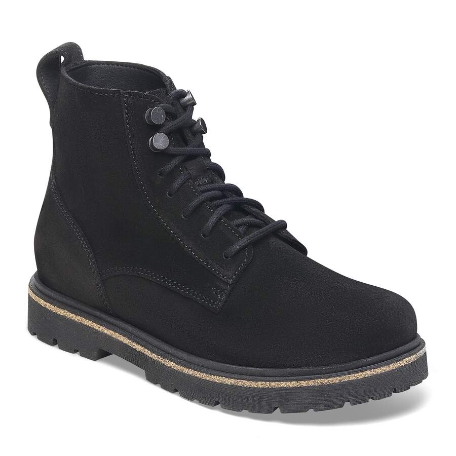 Highwood Lace Mid Women Suede Leather - Black