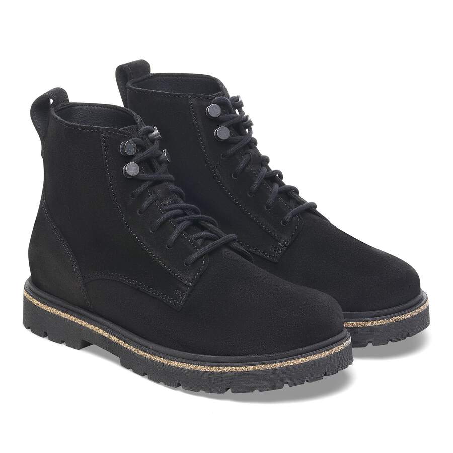 Highwood Lace Mid Women Suede Leather - Black