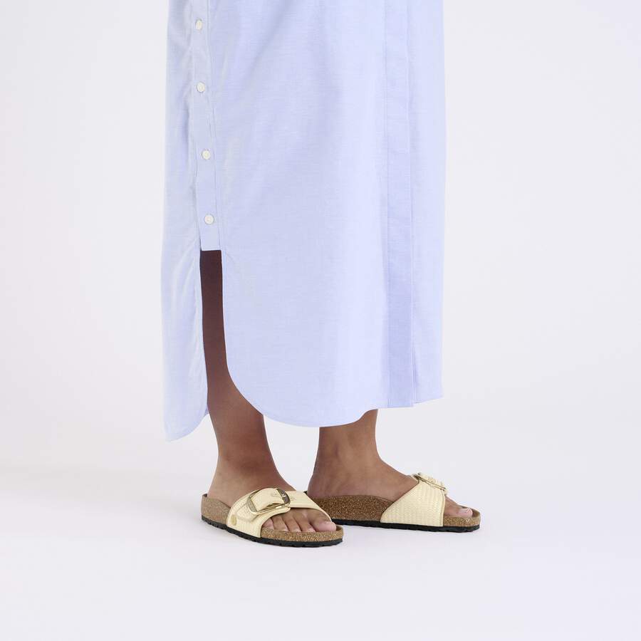 Madrid Big Buckle Raffia Textile - Raffia Naturale