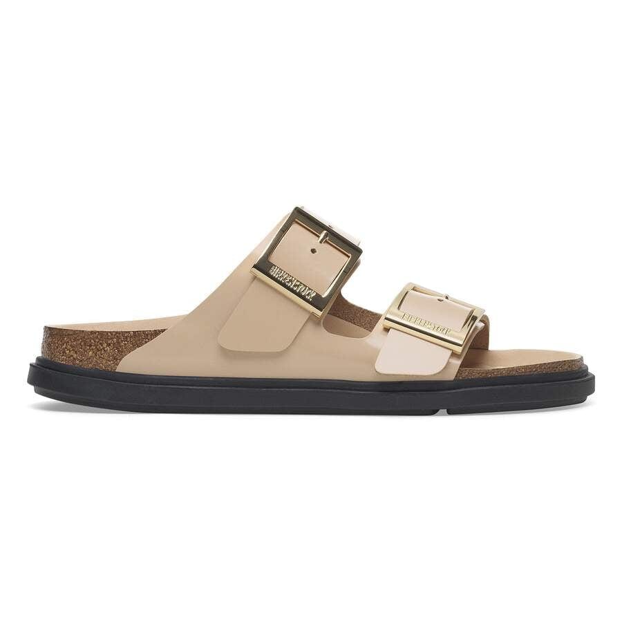 Arizona Droplet Buckle Natural Leather Patent - High Shine New Beige