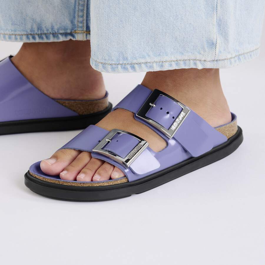 Arizona Droplet Buckle Natural Leather Patent - High Shine Purple Dusk
