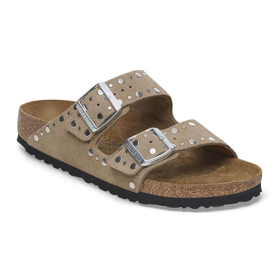 Arizona Rivet Suede Leather - Taupe