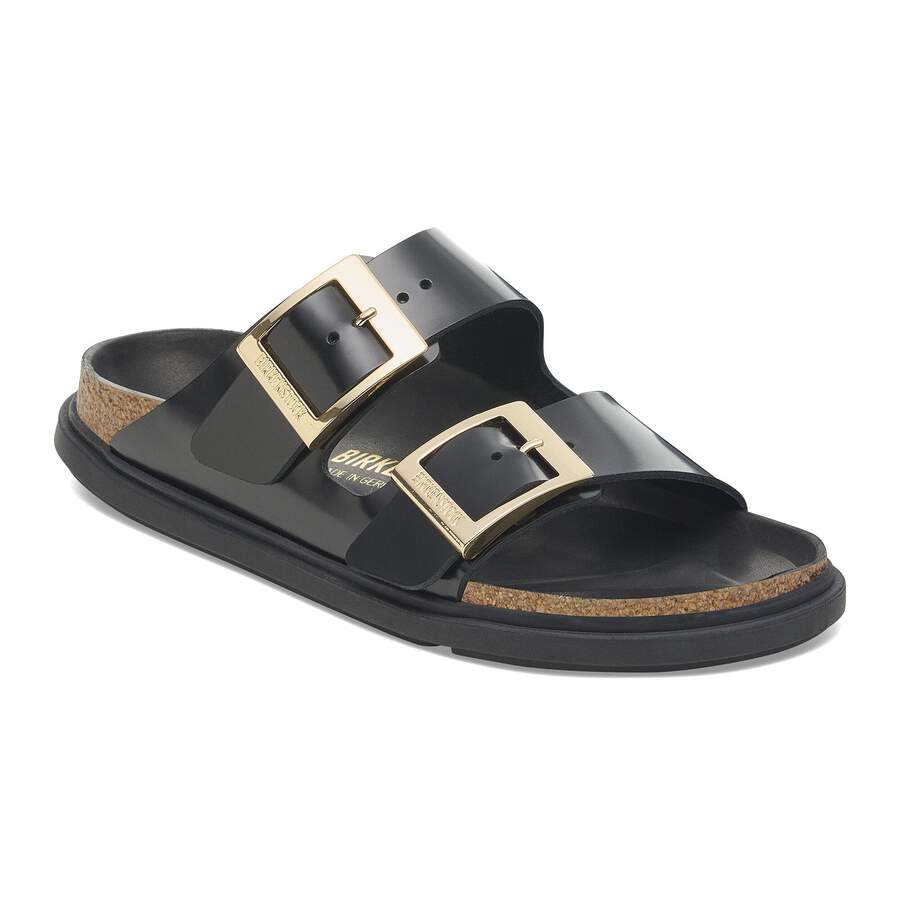 Arizona Droplet Buckle Natural Leather Patent - High Shine Black
