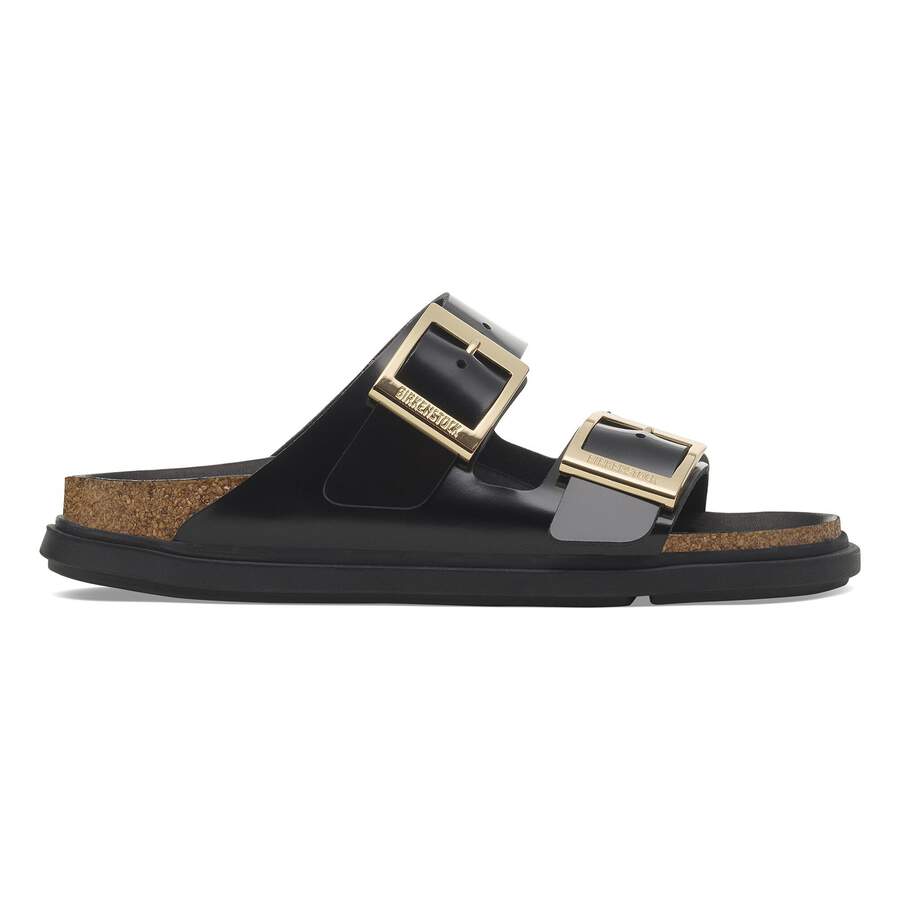 Arizona Droplet Buckle Natural Leather Patent - High Shine Black