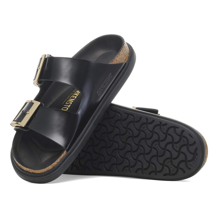 Arizona Droplet Buckle Natural Leather Patent - High Shine Black