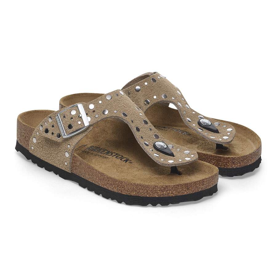 Gizeh Rivet Suede Leather - Taupe