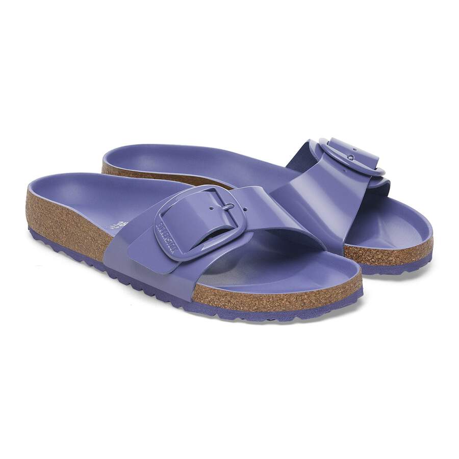 Madrid Big Buckle Natural Leather Patent - High Shine Purple Dusk
