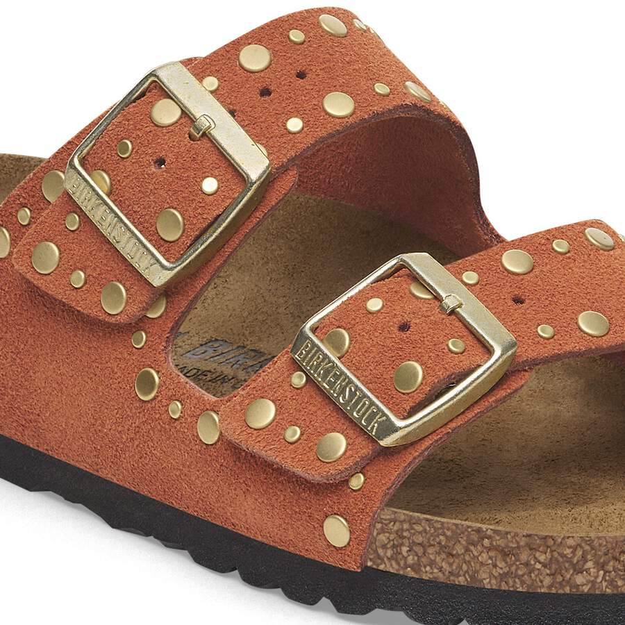 Arizona Rivet Suede Leather - Dark Rust