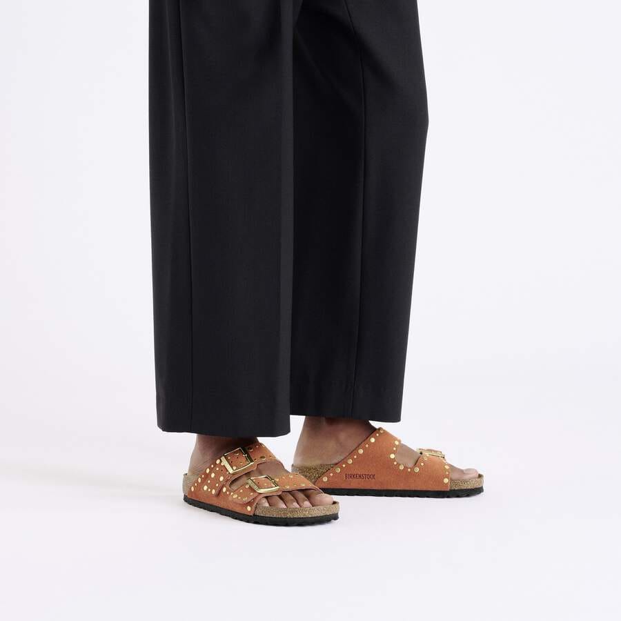 Arizona Rivet Suede Leather - Dark Rust