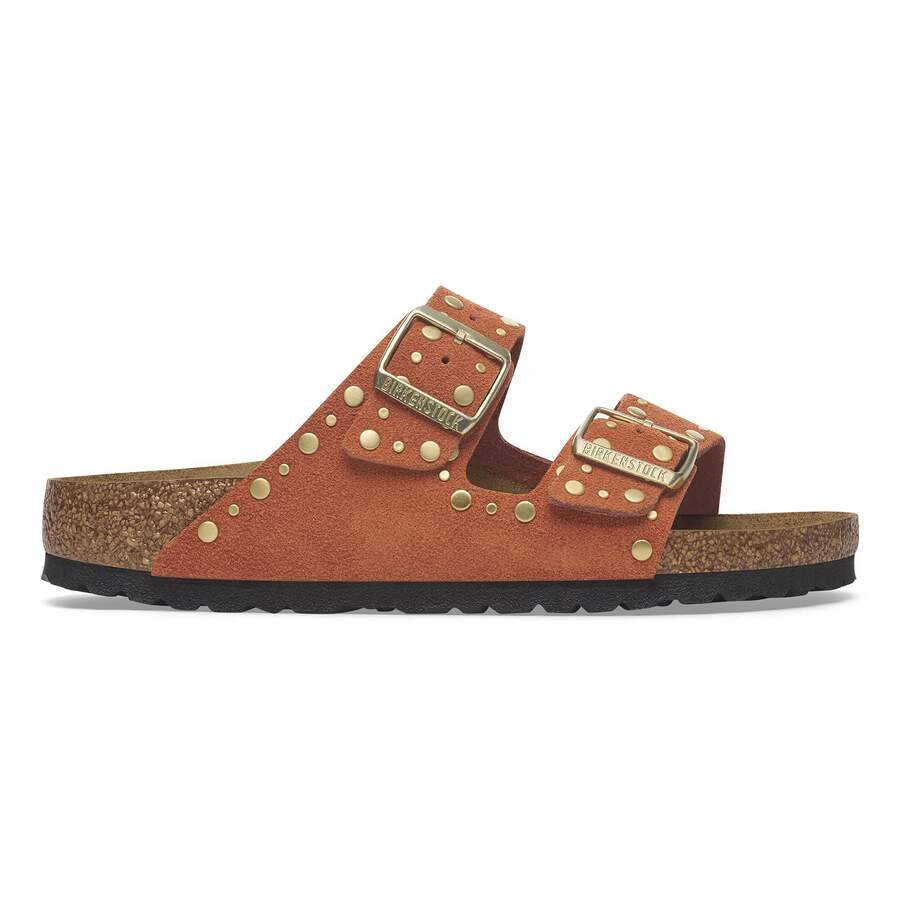 Arizona Rivet Suede Leather - Dark Rust