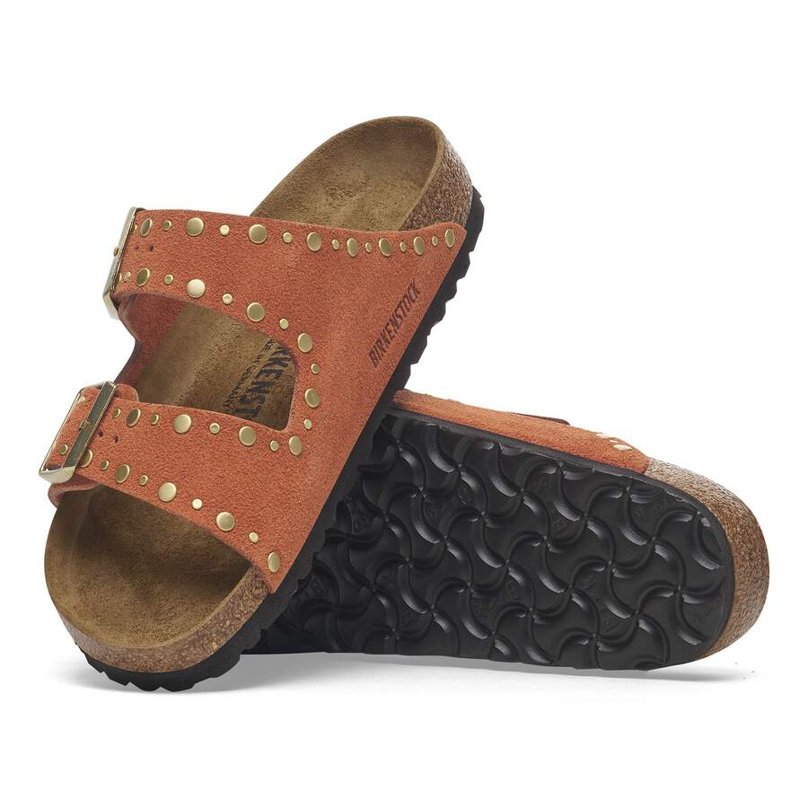 Arizona Rivet Suede Leather - Dark Rust