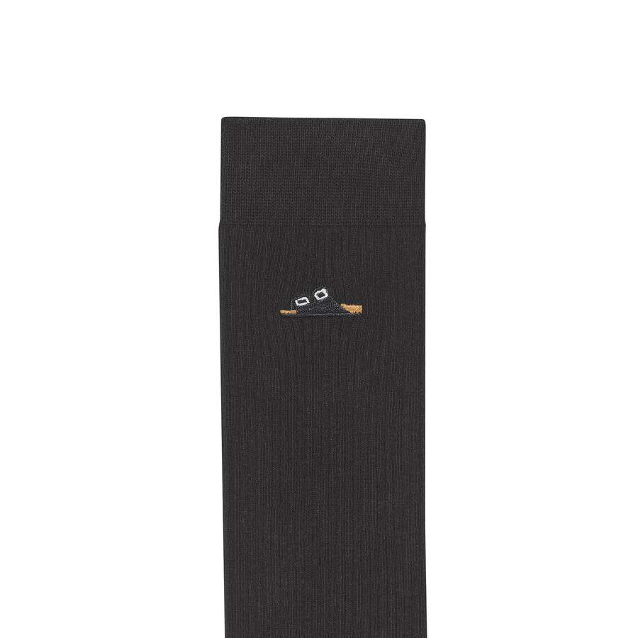 Cotton Ribbed Socks Cotton/Polyamid/Elastane - Black