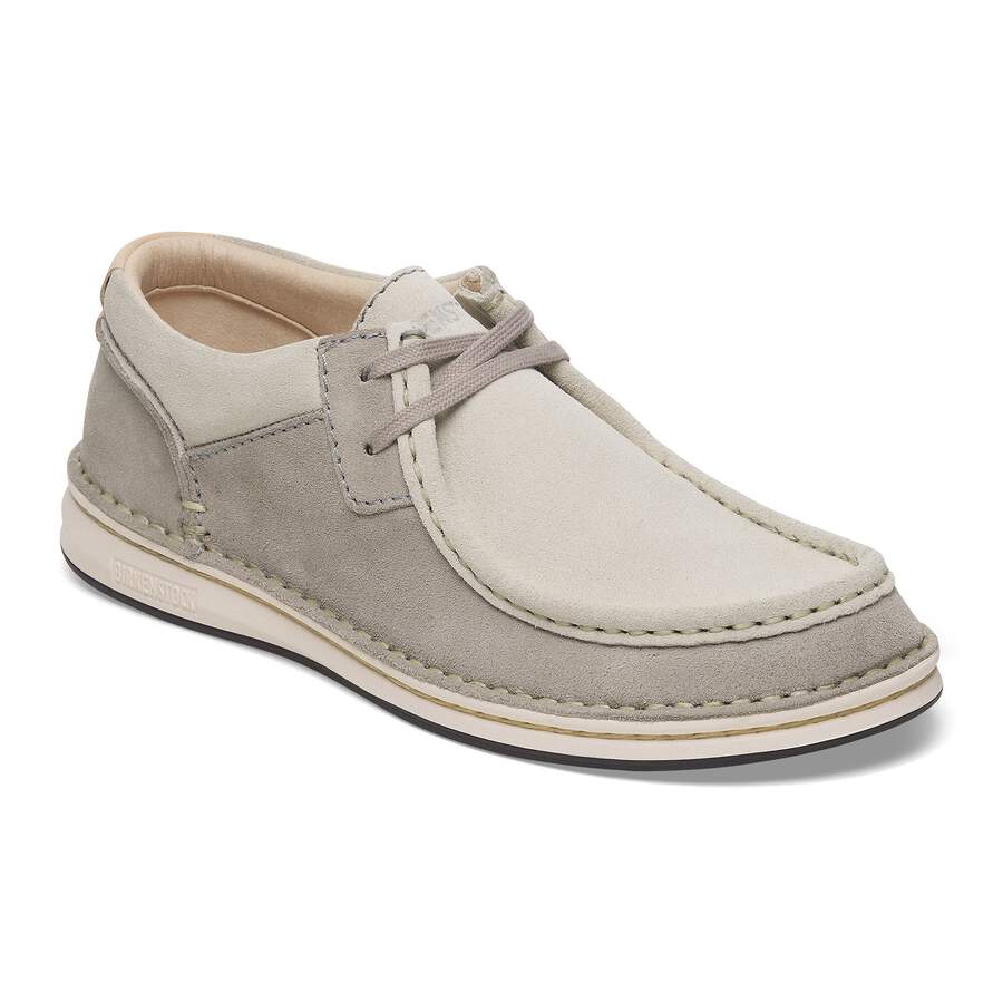 Pasadena Suede Leather - Stone Coin/White