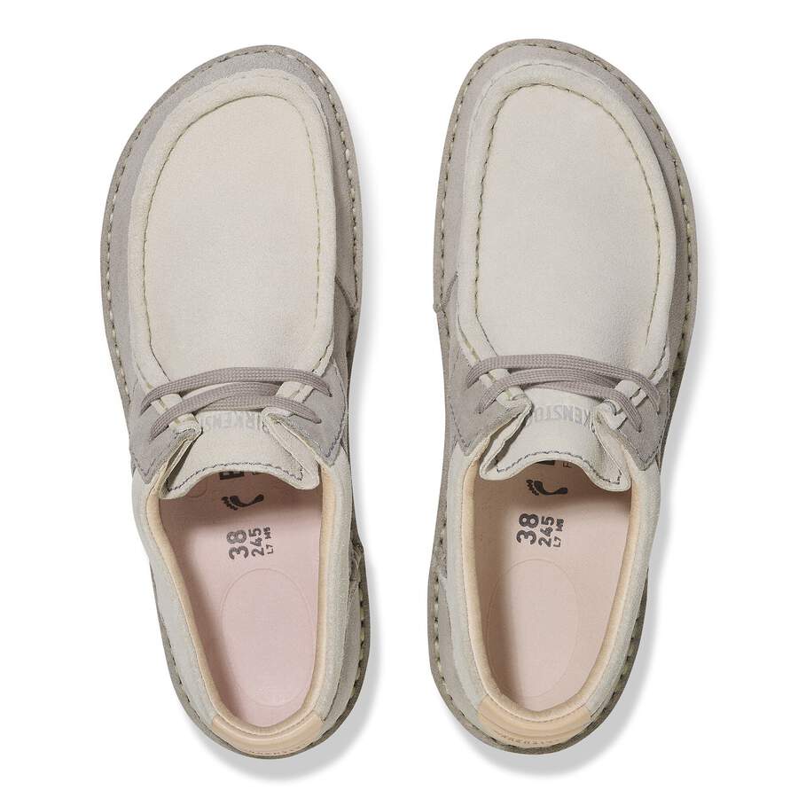 Pasadena Suede Leather - Stone Coin/White