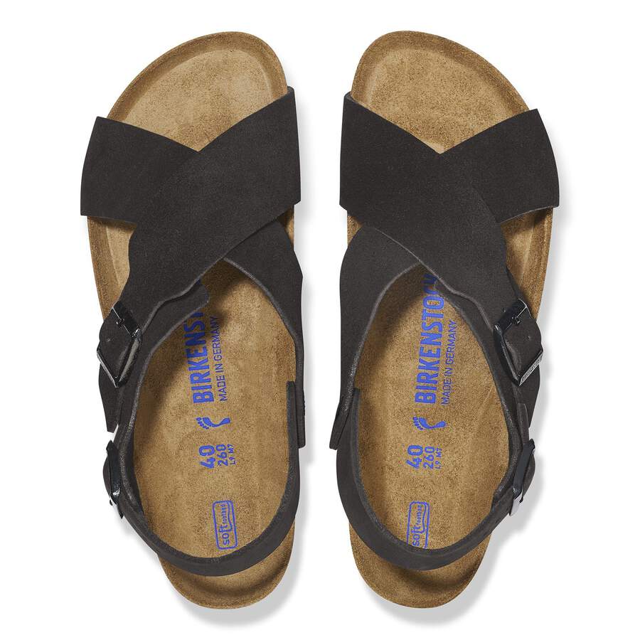 Tulum Soft Footbed Suede Leather Nubuck - Black