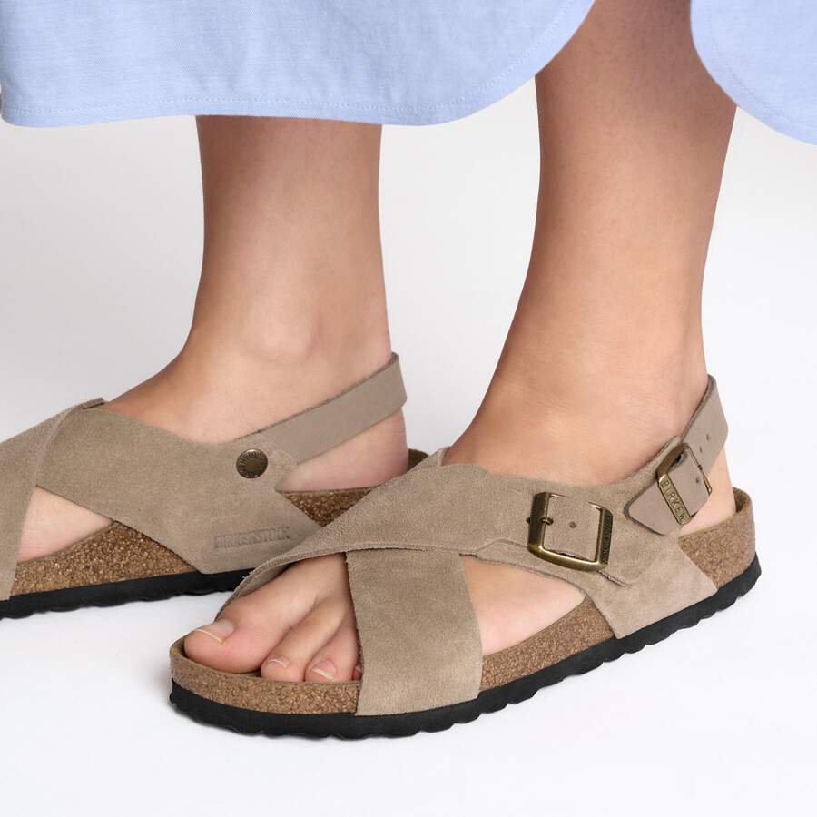 Tulum Soft Footbed Suede Leather Nubuck - Taupe