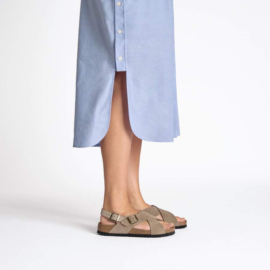 Tulum Soft Footbed Suede Leather Nubuck - Taupe