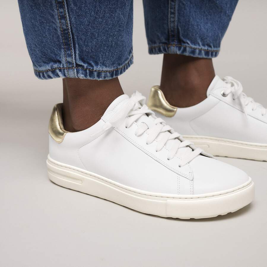 Bend Low Natural Leather - White/Gold