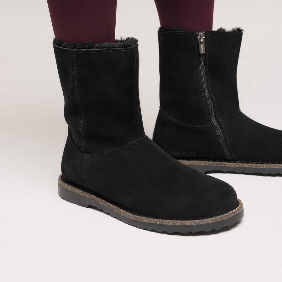 Uppsala Zip Shearling Suede Leather - Black