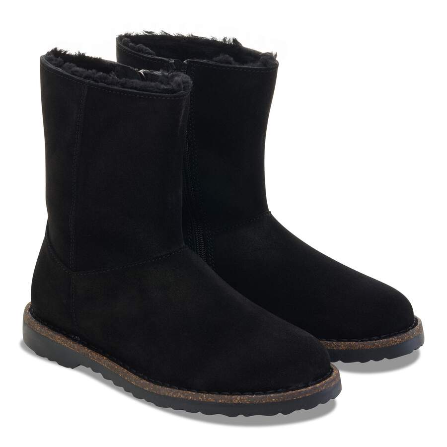 Uppsala Zip Shearling Suede Leather - Black