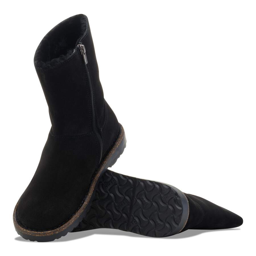 Uppsala Zip Shearling Suede Leather - Black
