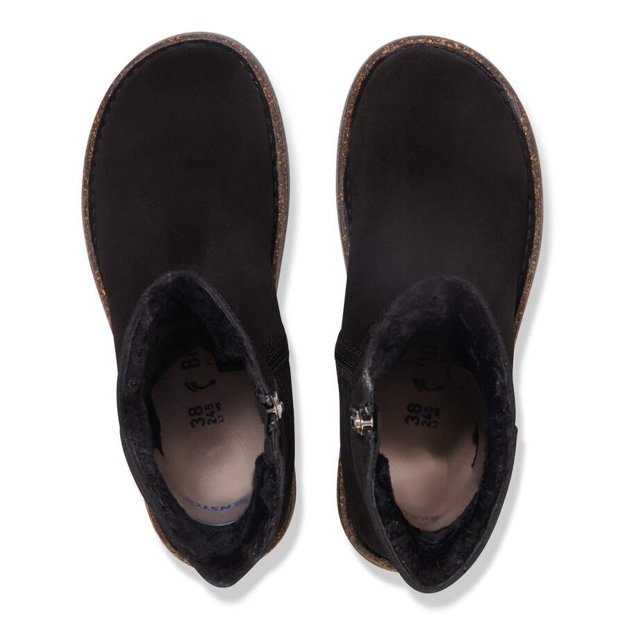 Uppsala Zip Shearling Suede Leather - Black