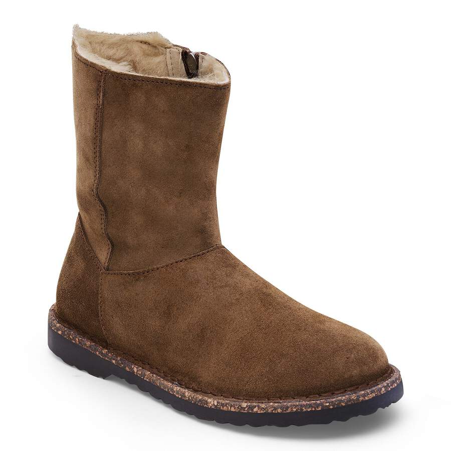 Uppsala Zip Shearling Suede Leather - Dark Tea