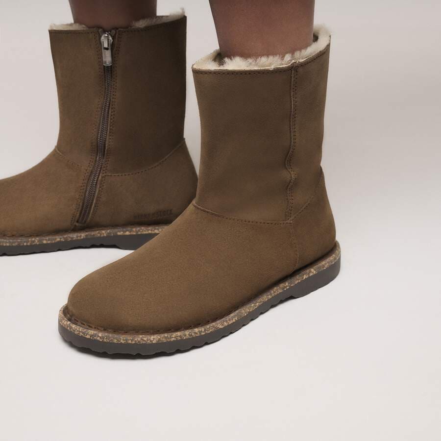 Uppsala Zip Shearling Suede Leather - Dark Tea