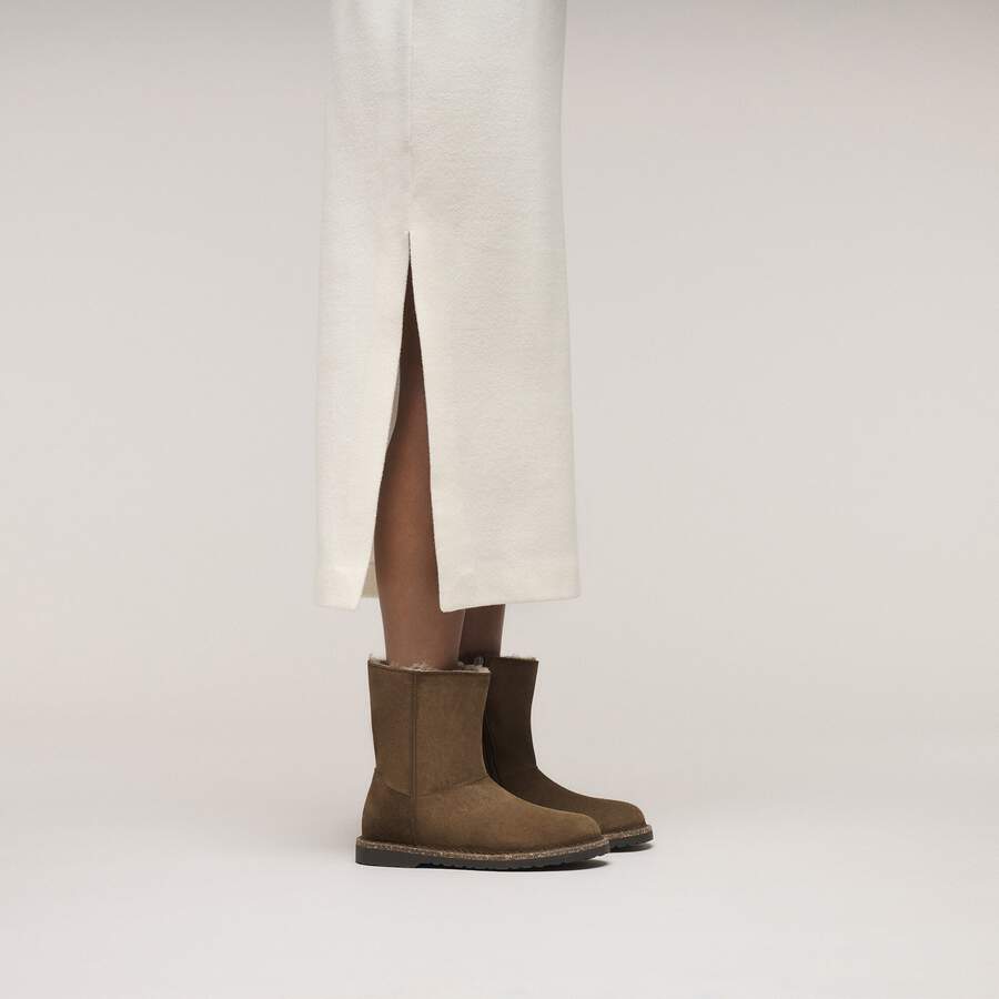 Uppsala Zip Shearling Suede Leather - Dark Tea