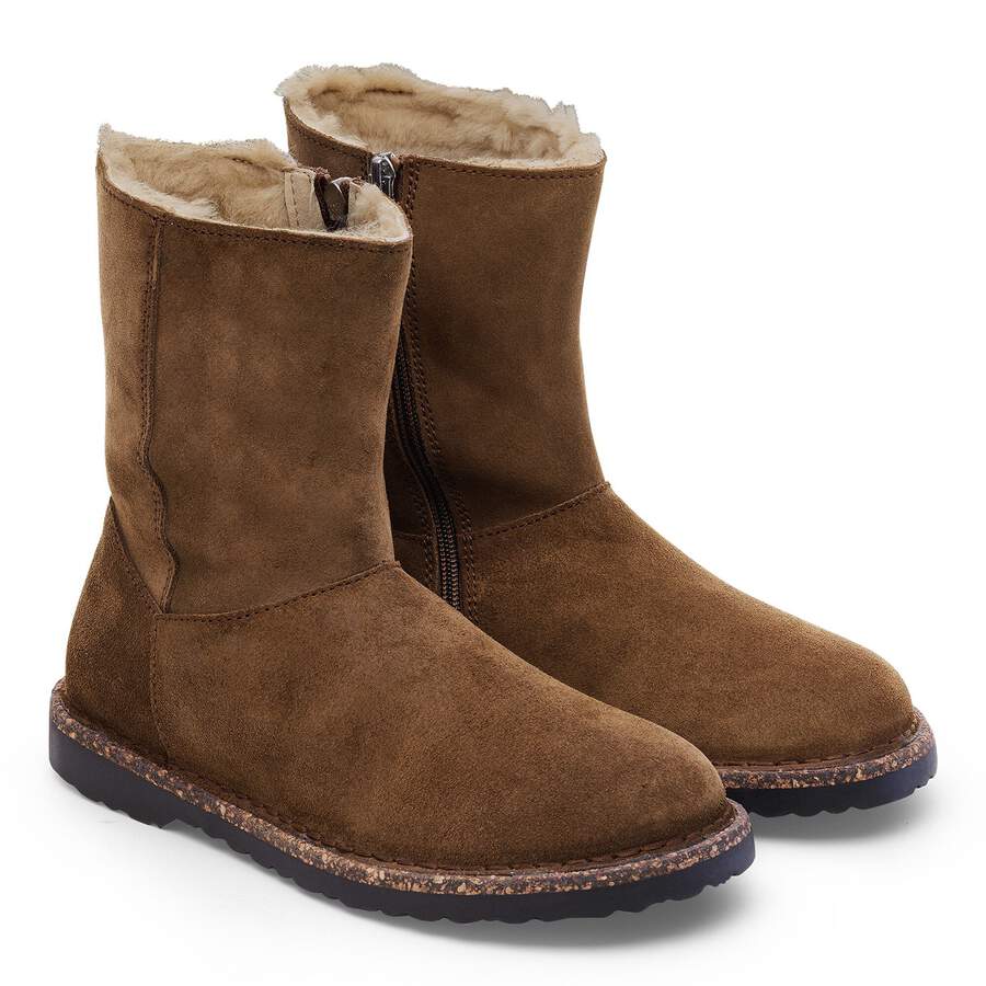 Uppsala Zip Shearling Suede Leather - Dark Tea