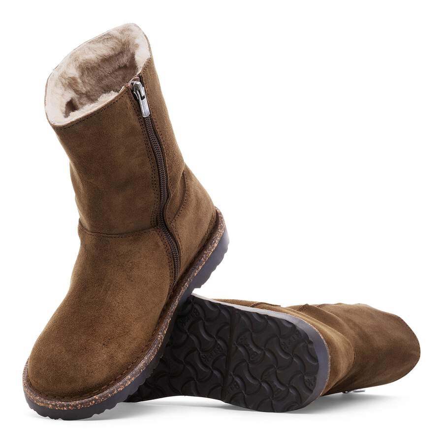 Uppsala Zip Shearling Suede Leather - Dark Tea