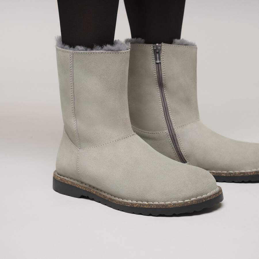 Uppsala Zip Shearling Suede Leather - Stone Coin