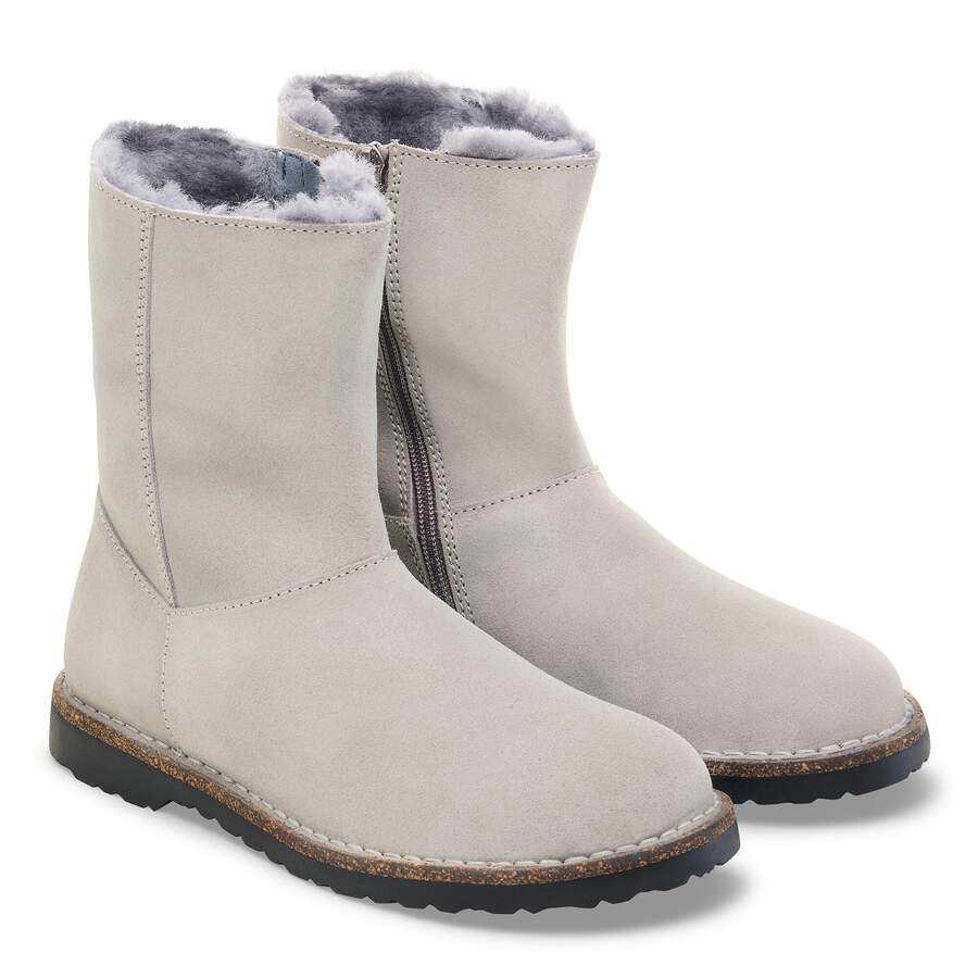 Uppsala Zip Shearling Suede Leather - Stone Coin