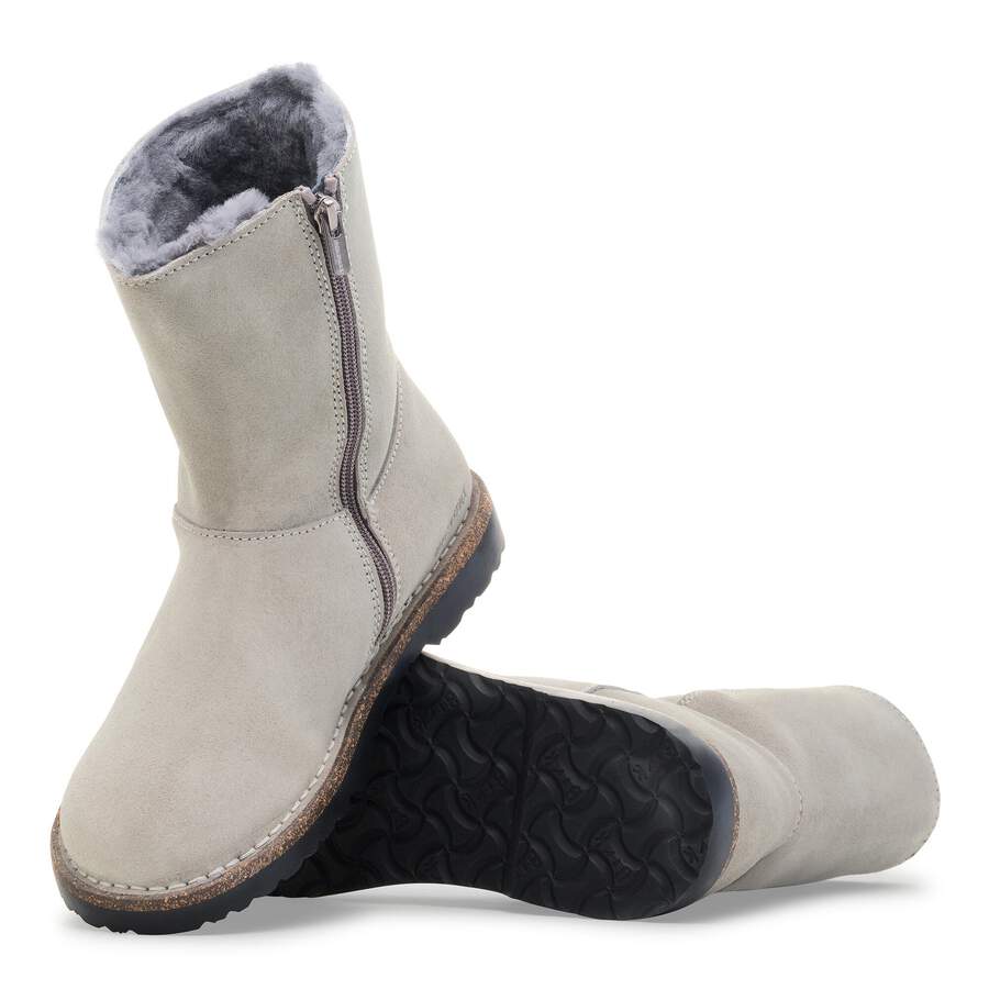 Uppsala Zip Shearling Suede Leather - Stone Coin