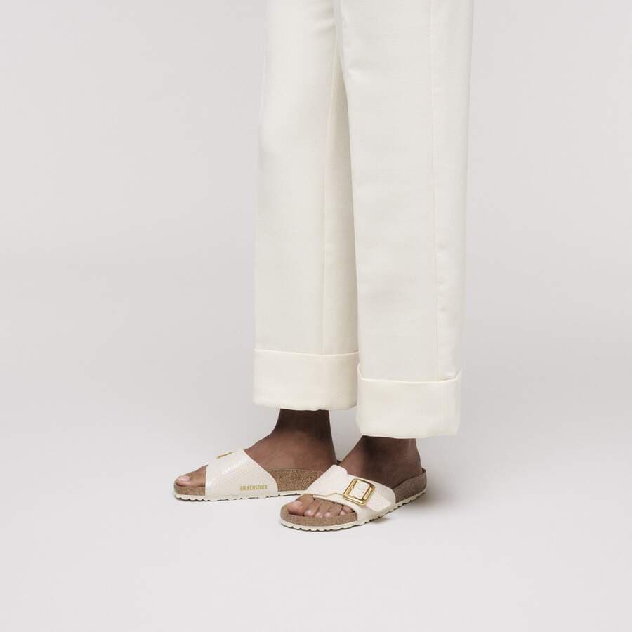 Catalina Cushion Buckle Synthetik - Shiny Snake Cream