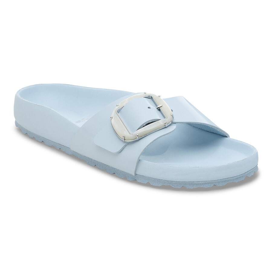 Madrid Big Buckle Pearl Natural Leather Patent - Baby Blue High Shine