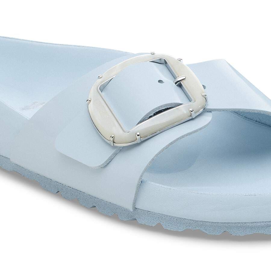 Madrid Big Buckle Pearl Natural Leather Patent - Baby Blue High Shine