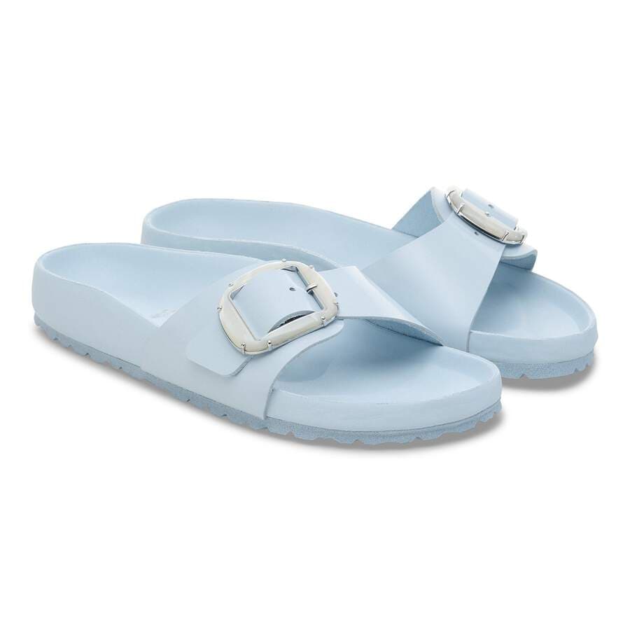 Madrid Big Buckle Pearl Natural Leather Patent - Baby Blue High Shine