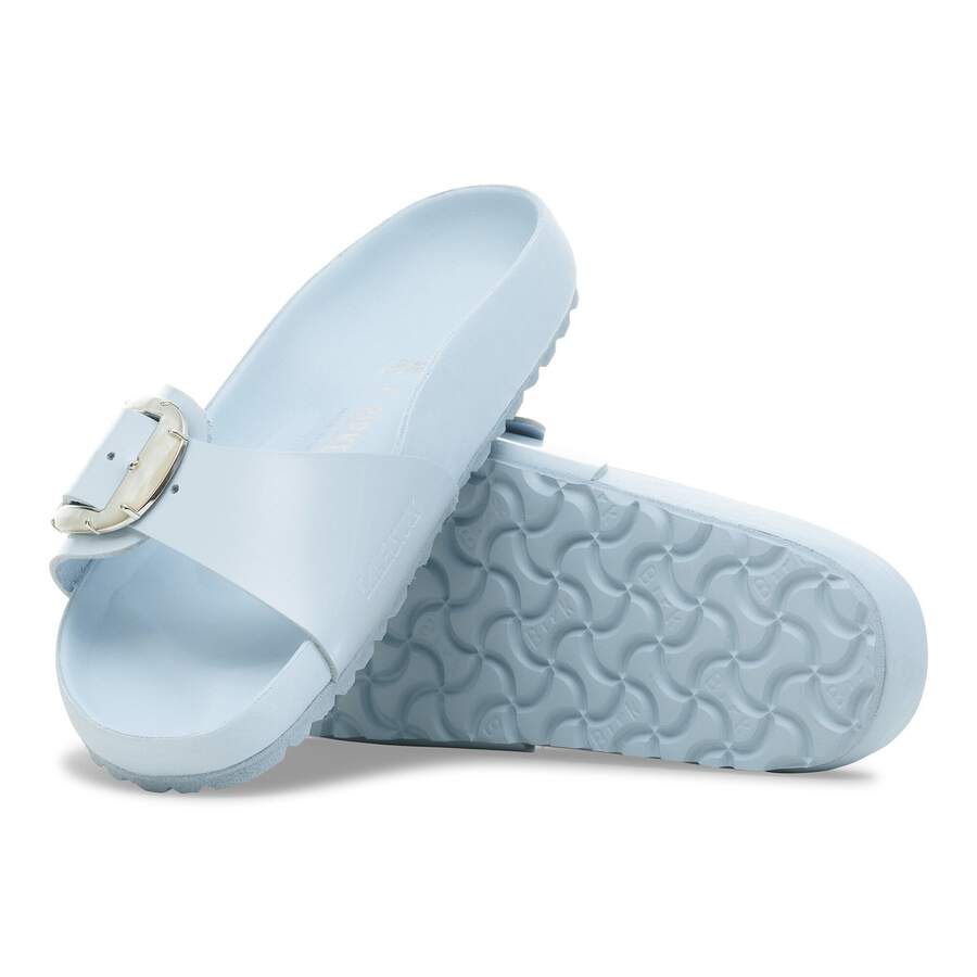 Madrid Big Buckle Pearl Natural Leather Patent - Baby Blue High Shine