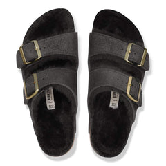 Arizona Shearling Suede Leather/Fur - Black Suede Shimemring