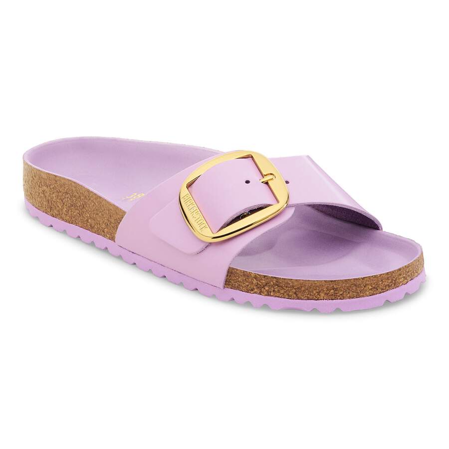 Madrid Big Buckle Natural Leather Patent - High Shine Crocus