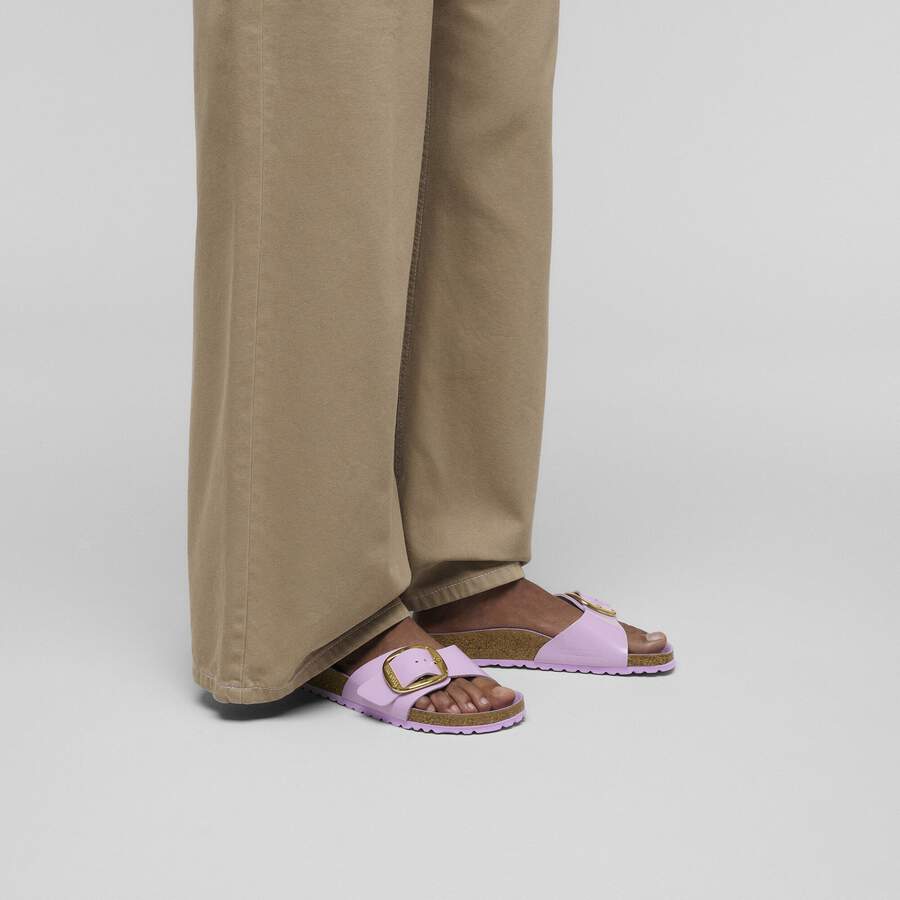 Madrid Big Buckle Natural Leather Patent - High Shine Crocus