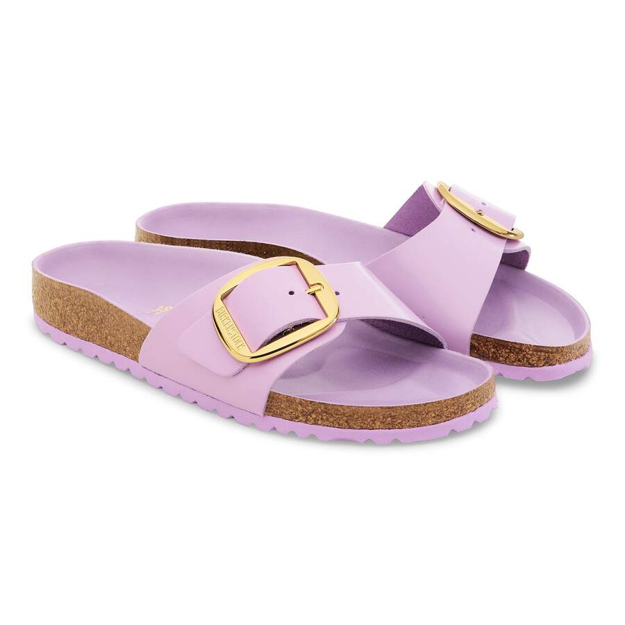 Madrid Big Buckle Natural Leather Patent - High Shine Crocus