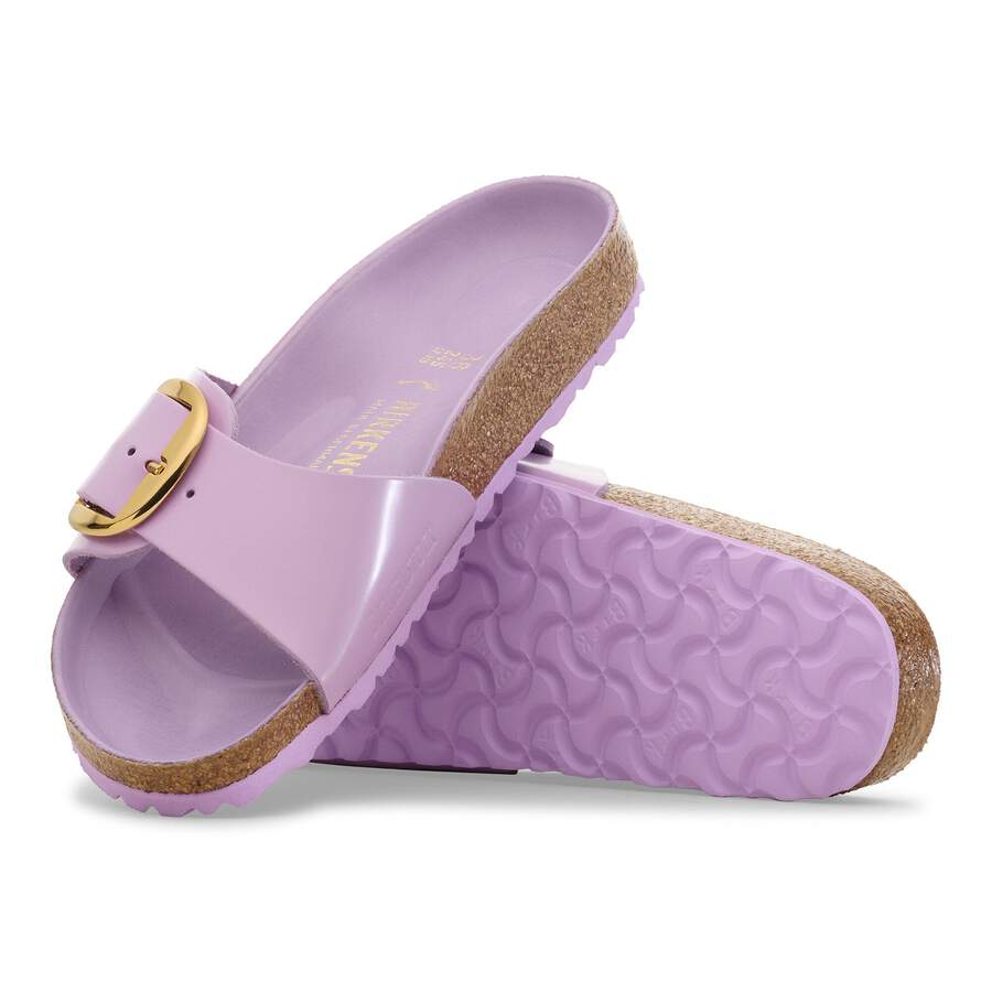 Madrid Big Buckle Natural Leather Patent - High Shine Crocus