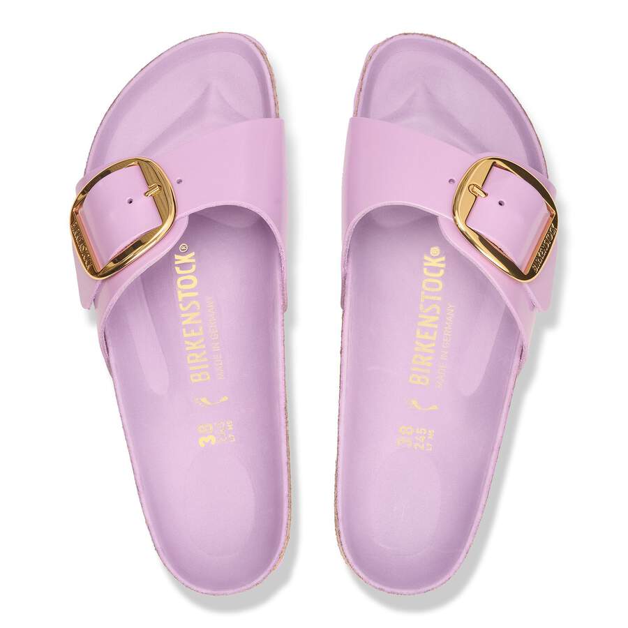 Madrid Big Buckle Natural Leather Patent - High Shine Crocus