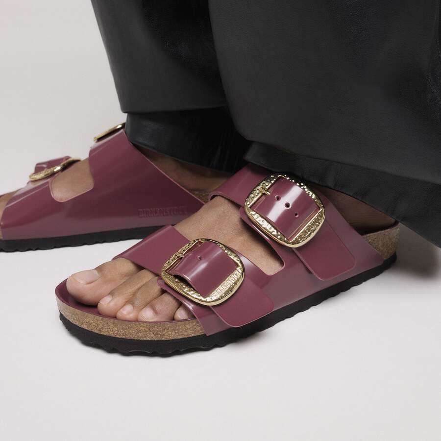 Arizona Big Buckle Natural Leather Patent - Zinfandel High Shine