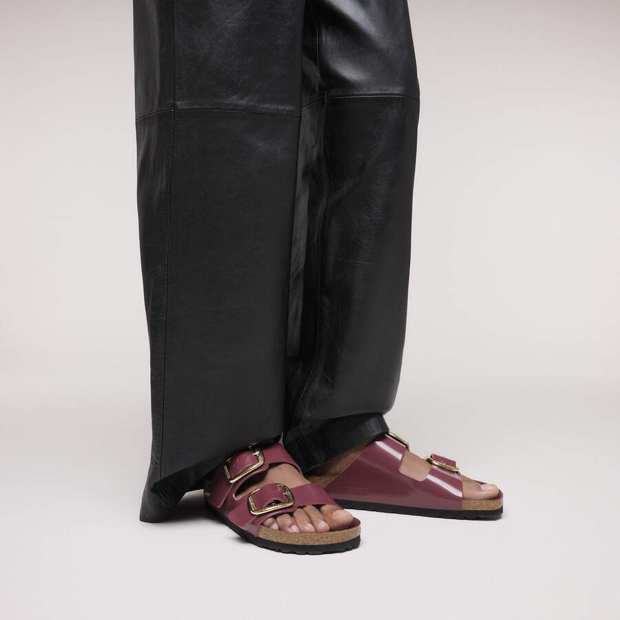 Arizona Big Buckle Natural Leather Patent - Zinfandel High Shine